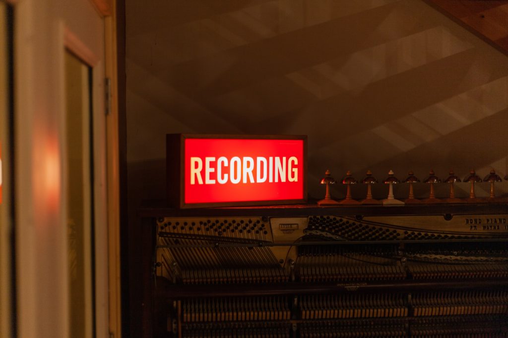 recording sign in studio